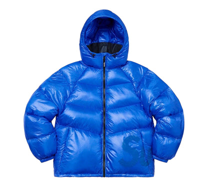 Supreme Hooded Down Jacket Fluorescent Blue