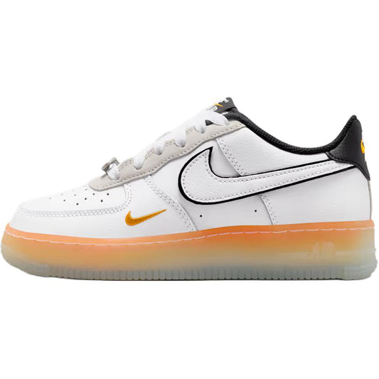 Nike-Air-Force-1-Low-White-Black-Orange-Peel-GS